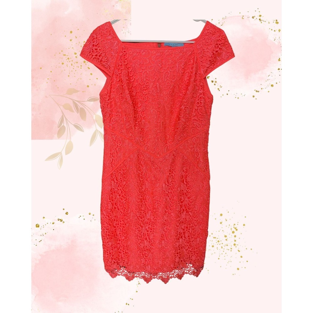 *NWOT* Antonio Melani Coral Lace Sheath Dress - Size 10